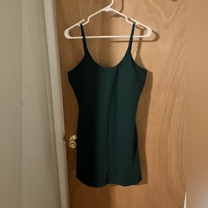 Forest green athletic dress with built in shorts